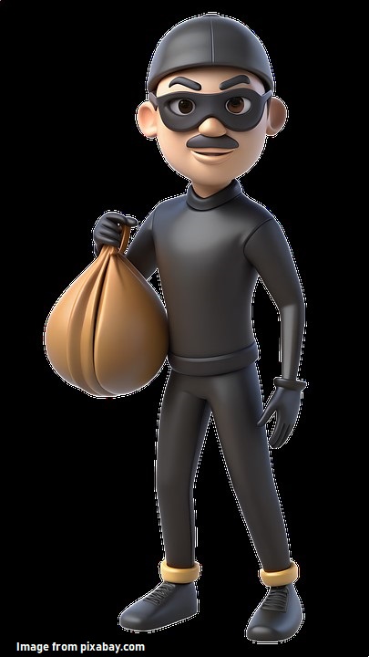 Masked man with money bag